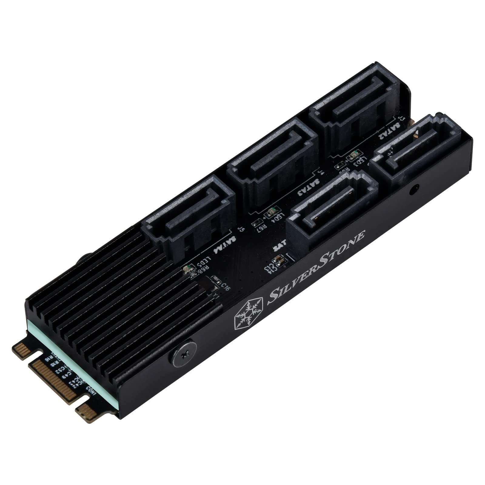 

SilverStone Technology ECS07 5-Port SATA Gen3 6Gbps Non-RAID M.2 PCIe Storage Expansion Card, SST-ECS07
