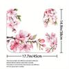 Pc Valentine'S Day Pink Cherry Blossom Bathroom Set Shower Curtain Non-Slip Mat U-Shaped Toilet Mat Toilet Seat