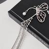 Women's Point Cubic Butterfly Long Tassel Ear Cuff