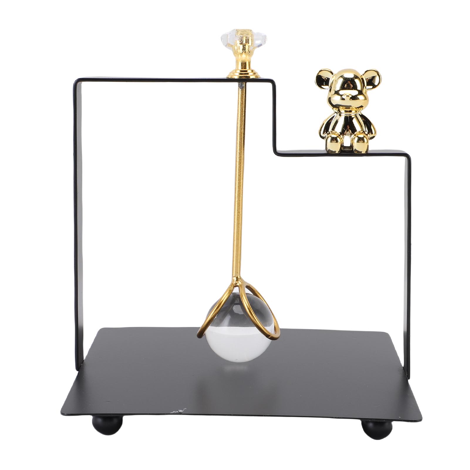 

Square Metal Napkin Dispenser Modern Flat Napkin Holder with Cute Bear Decoration Handle for Hotel Kitchen Restaurant чёрный