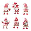 Valentine Day Decorations Swedish Tomtes Figurines Decorative Shelf Sitters with Dangling Legs Valentines Gnomes Decors
