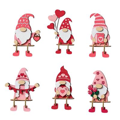 Valentine Day Decorations Swedish Tomtes Figurines Decorative Shelf Sitters with Dangling Legs Valentines Gnomes Decors