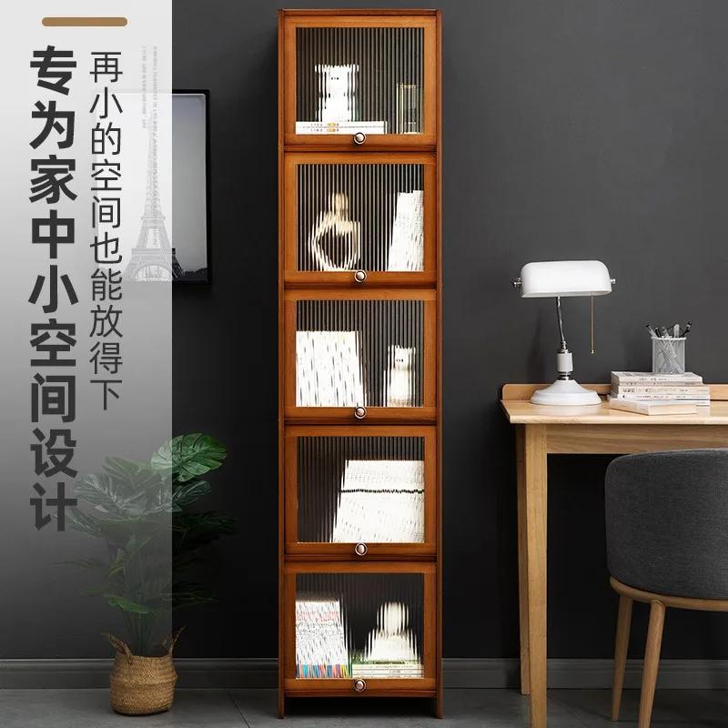 Bamboo Doors Bookcase Nordic Display Organizer Sideboards Bookcase Minimalist Storage Etagere Rangement Furniture For Livingroom