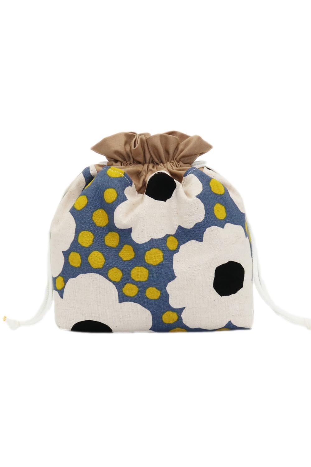 

Термосумка для обеда с скандинавской гортензией, подходит для ребенка и мелких предметов, с дымчатым шнурком, моющаяся, с боковой складкой, с рисунком, для детей, еды,