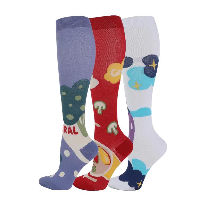 

58 стилей 3 пары/упаковка компрессионные носки до колена 30 мм рт. ст. женские мужские спортивные носки отек диабет варикозное расширение вен носки для бега L-XL