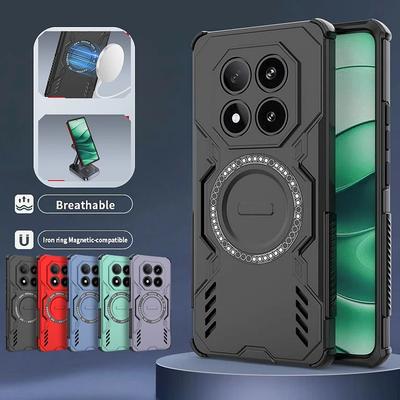 Pouzdro Armor pro odvod tepla pro Xiaomi Redmi Note 14 Pro 5G 4G Magnetický kryt pro bezdrátové nabíjení pro Redmi Note14 Pro Plus 14C Pouzdro