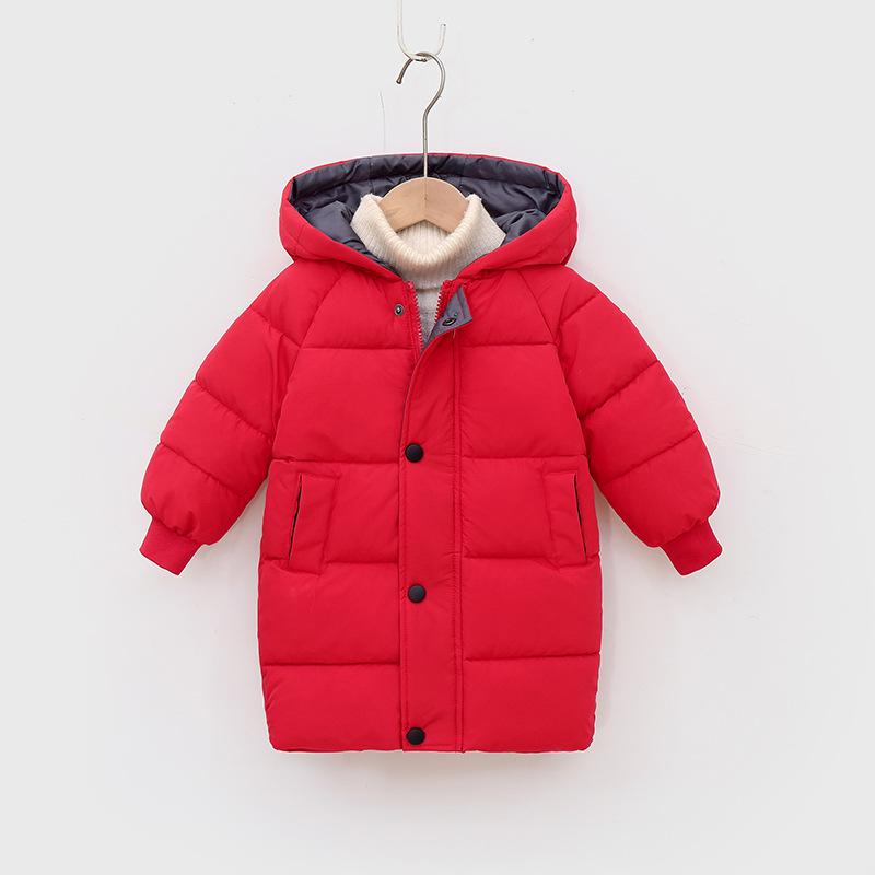 Kids' Winter Thickened Mid-Length Cotton Coat - Boys & Girls Down Jacket for Medium & Large Children