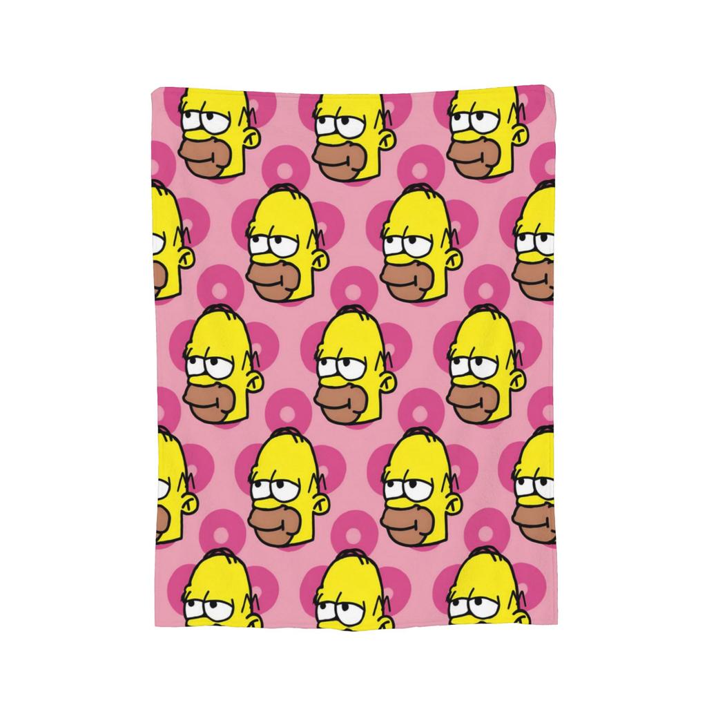 Funny The S-Simpsons Cartoon Blanket Fleece Spring Autumn Portable Lightweight Thin Throw Blanket for Bed Car Quilt