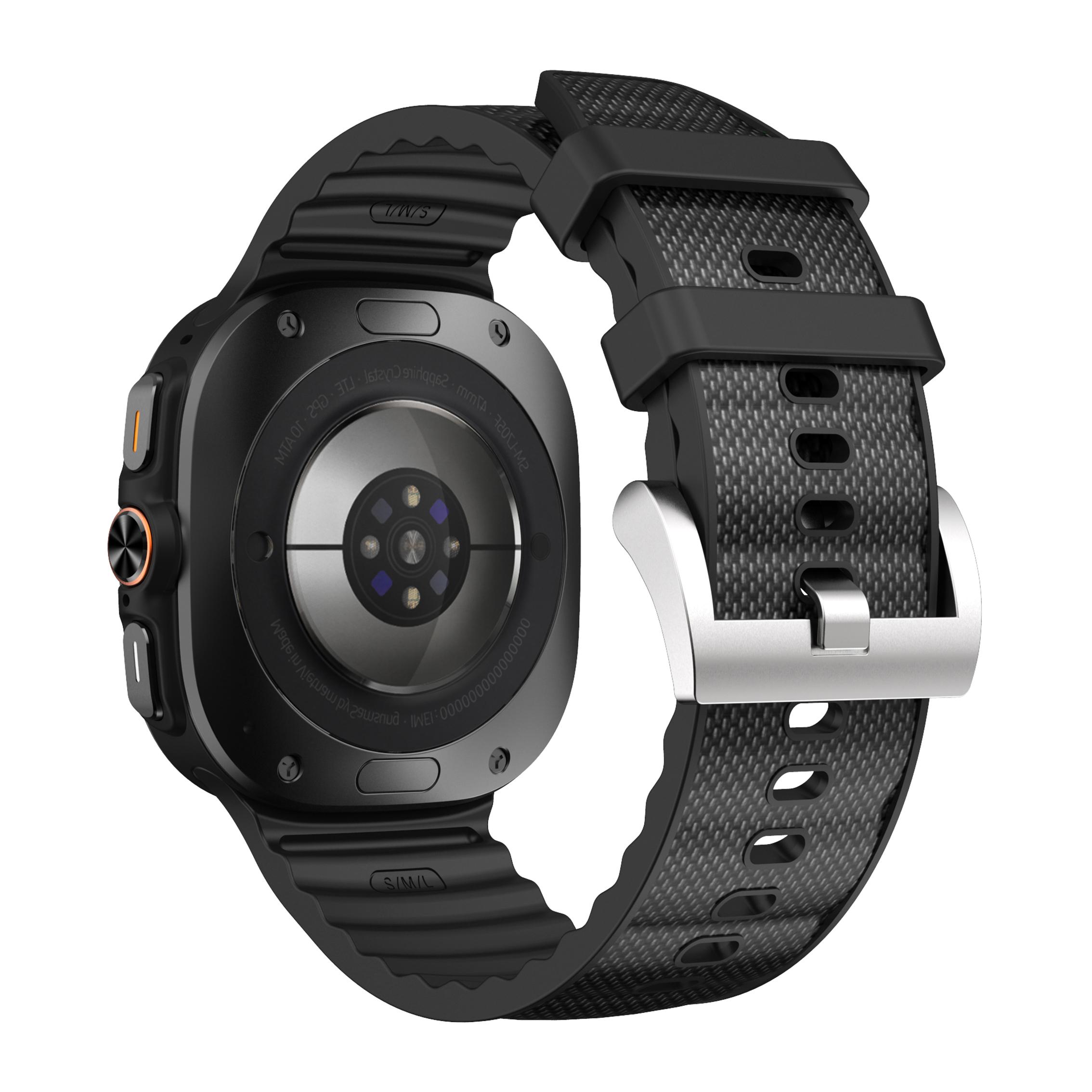 

Спортивный нейлоновый силиконовый ремешок для Samsung Galaxy Watch Ultra Peakform Band Браслет на запястье для Samsung Watch Ultra 47 мм Браслет Galaxy Watch Ultra чёрный
