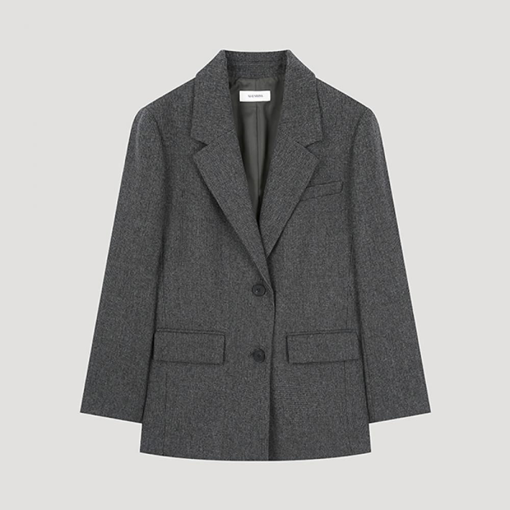 

She S miSS Wool Blend Check Jacket Swwjko42060 Mg MELANGE GRAY/55