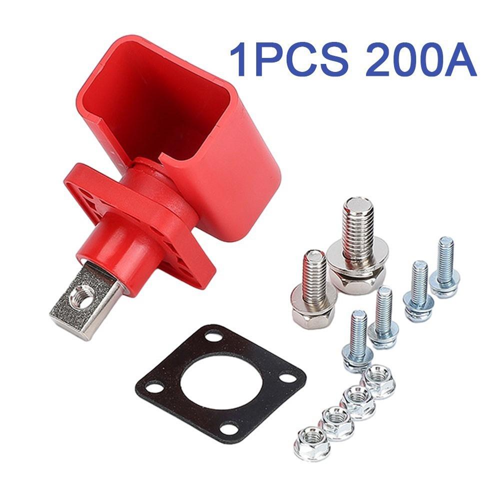 

1Pcs Wall Mounted Type Lithium Battery Connector Through Wall Terminal Block 1Pcs 200A Red