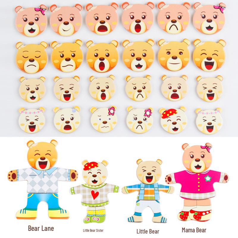 

Children s Wooden Bear Dress-Up Puzzle Toy for Early Learning