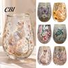 Artistic Kitchen Tableware Hummingbird Joy Tea Cup, Colorful Animal Tumbler, Floral Glass Ritual Sense Drinkware Golden Rim, Water for Coffee