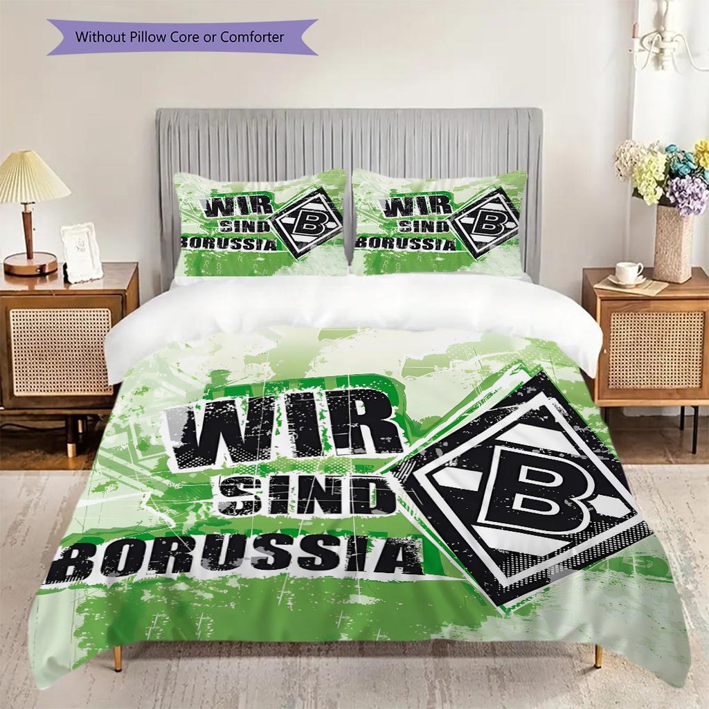 Set Copripiumino Trapuntato con Fantasia Borussia Federe Decorazione per la Casa Regalo di Compleanno (1 * copripiumino + 2 * federa, senza nucleo)