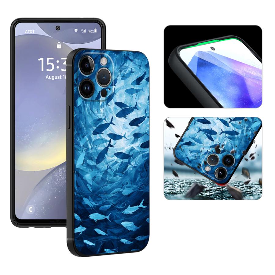 Creative Marine Organisms Art Phone Case for Apple iPhone 17 Pro Max 13 17e Air 11 12 XR XS MAX 15 Pro 7 8 14 16 Funda Phone