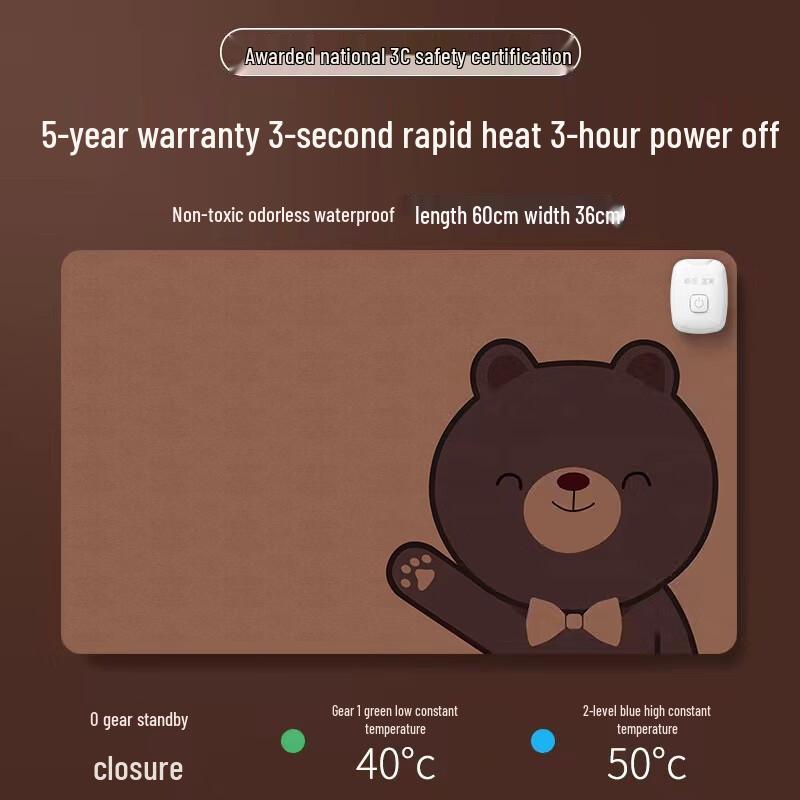 Heated Oversized Desk Pad & Mouse Mat with Timer