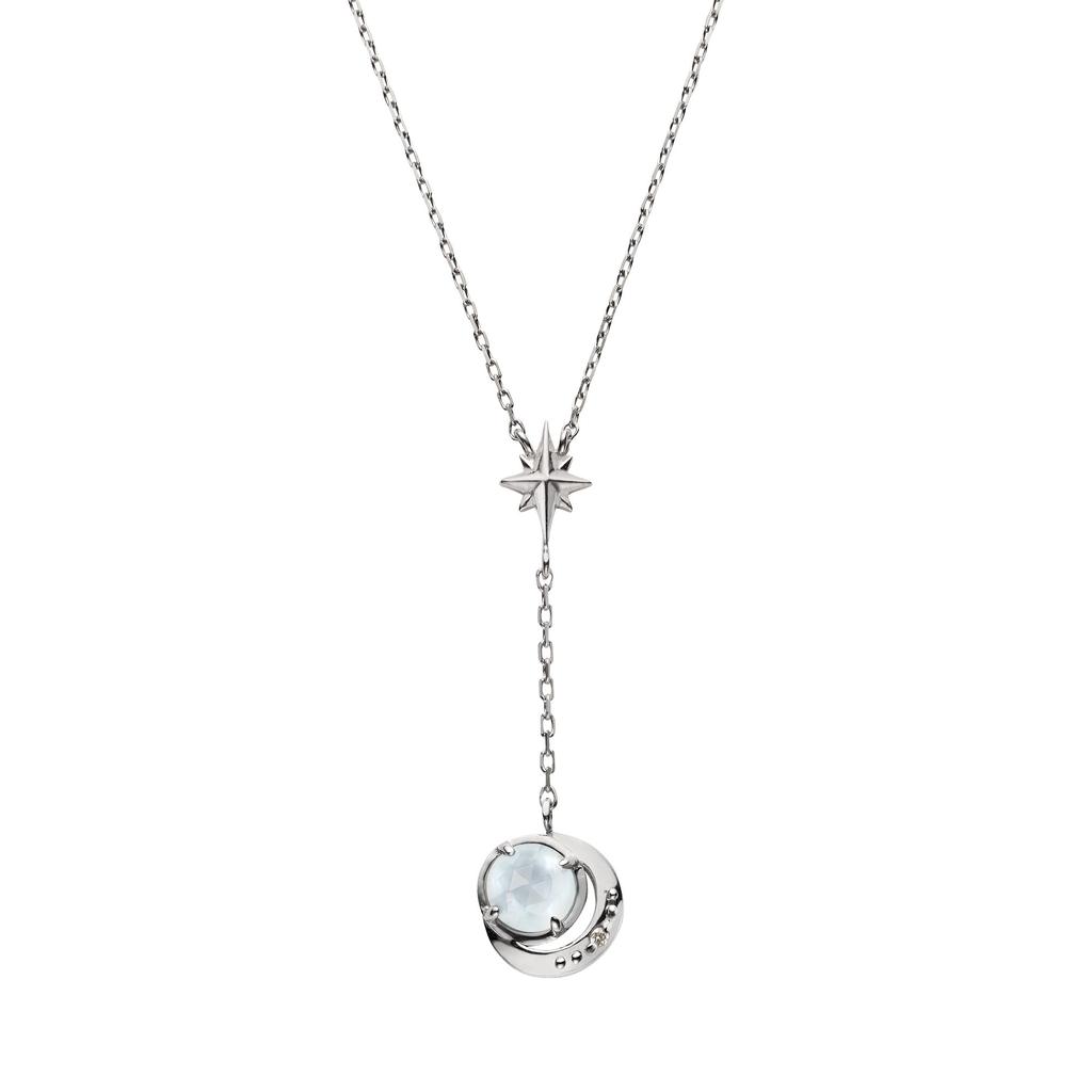 Vendome Necklace K10 White Gold Blue Topaz Shell GJBN052140BT [Official] [VIH Aoyama]