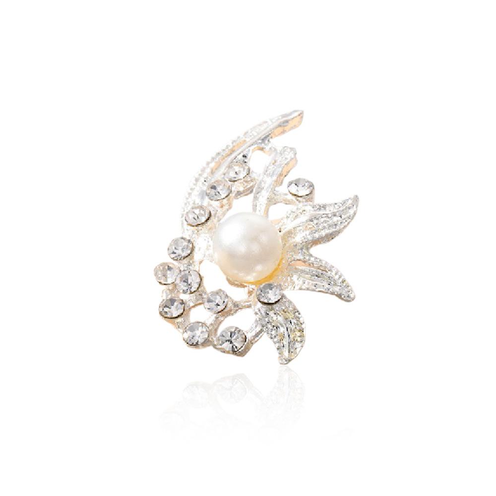 Brooch, Stylish And Elegant Pearl Rhinestone Floral Brooch Accessories