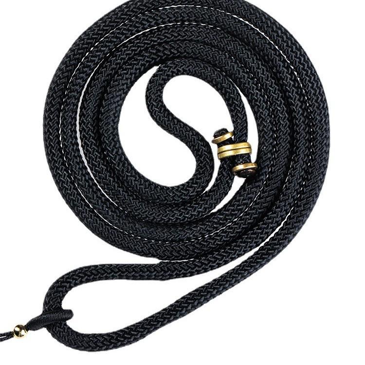 Handmade Adjustable Black and Red Woven Copper Pendant Necklace for Men and Women