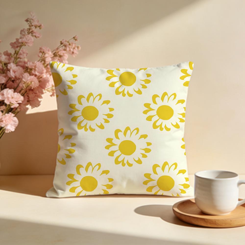 Fresh Daisy Cushion Cover Soft Pillow Cases for Home Bedroom Living Room Sofa