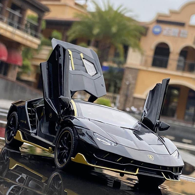 1/24 Lamborghini LP770-4 Centenario Alloy Sports Car Model Diecast Sound Super Racing Lifting Tail Hot Car Wheel for Children Gifts