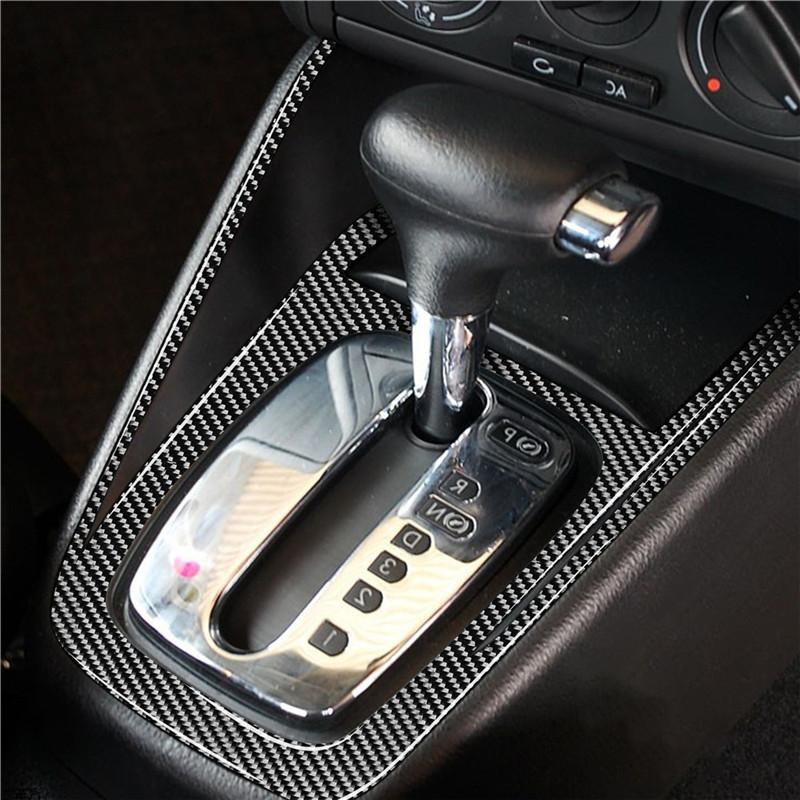 Für VW Golf 4 GTI Jetta MK4 1999-2004 Kohlefaser Innenraum Auto Schaltgetriebe Bedienfeld Dekorationsaufkleber Abdeckung Zierrahmen