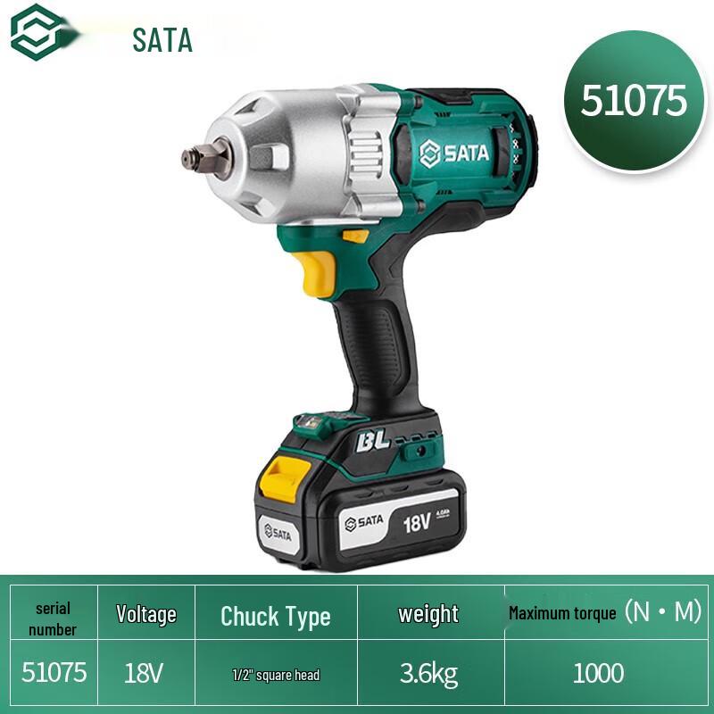 

SATA J-Series 18V Brushless Cordless Impact Wrench CN plug (adapter included)
