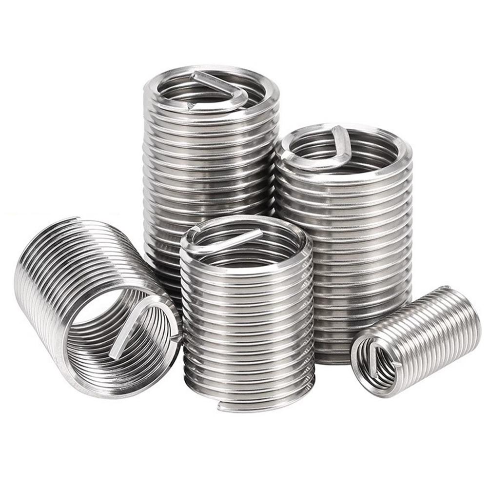 60Pcs Wire Thread Insert M3 M4 M5 M6 M8 M10 M12 Fastening Thread Insert Stainless Steel Spiral Wire Screw Sleeve Wear Repair Kit