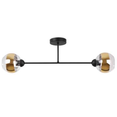 Asturia Black Ceiling Lamp 2-Flat Golden Lamp E27