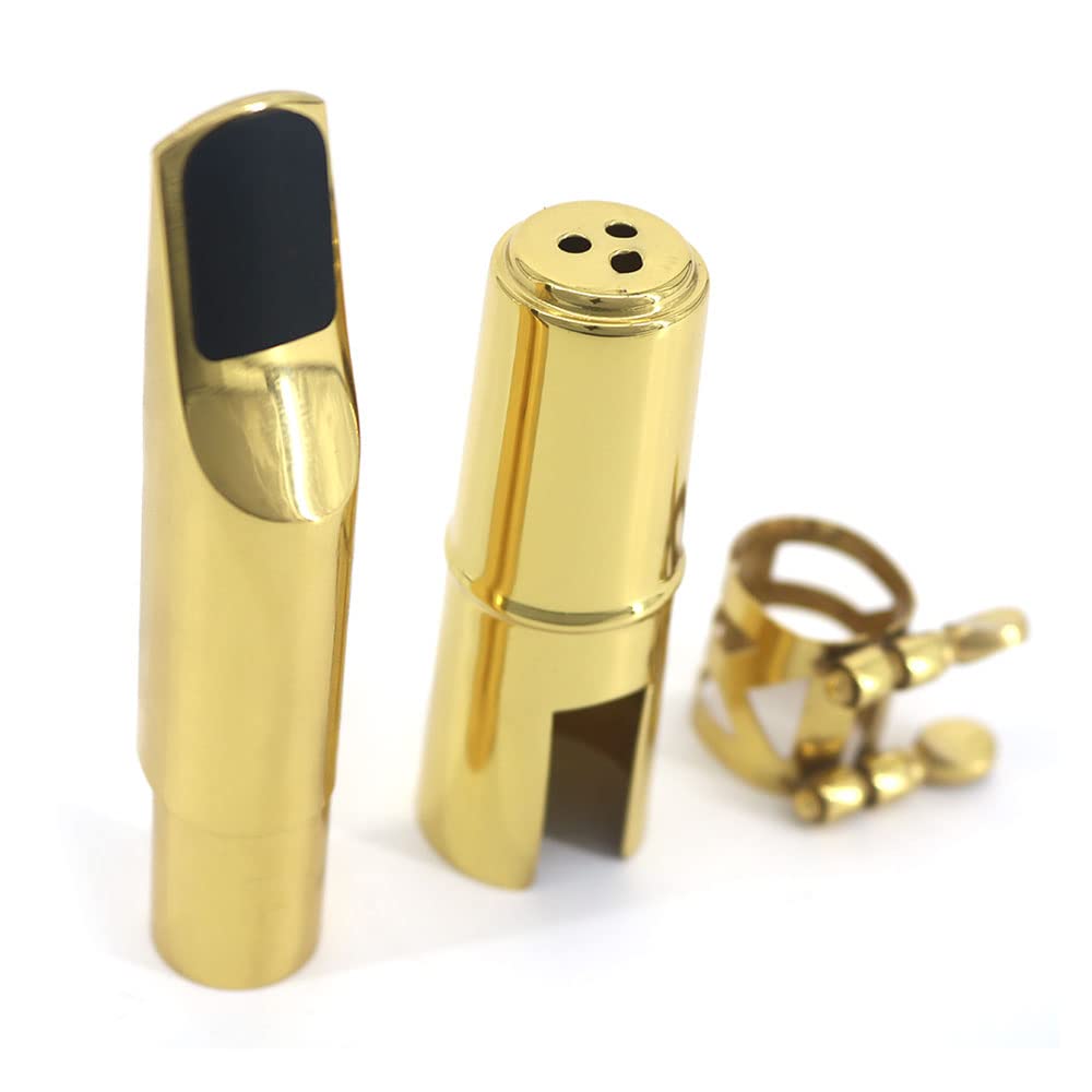 ERYUE 7C Mouthpiece, 7C Tenor Saxophone Mouthpiece, Musical Instrument Accessory, Brass Material, Reed Cap, Buckle Patch Included