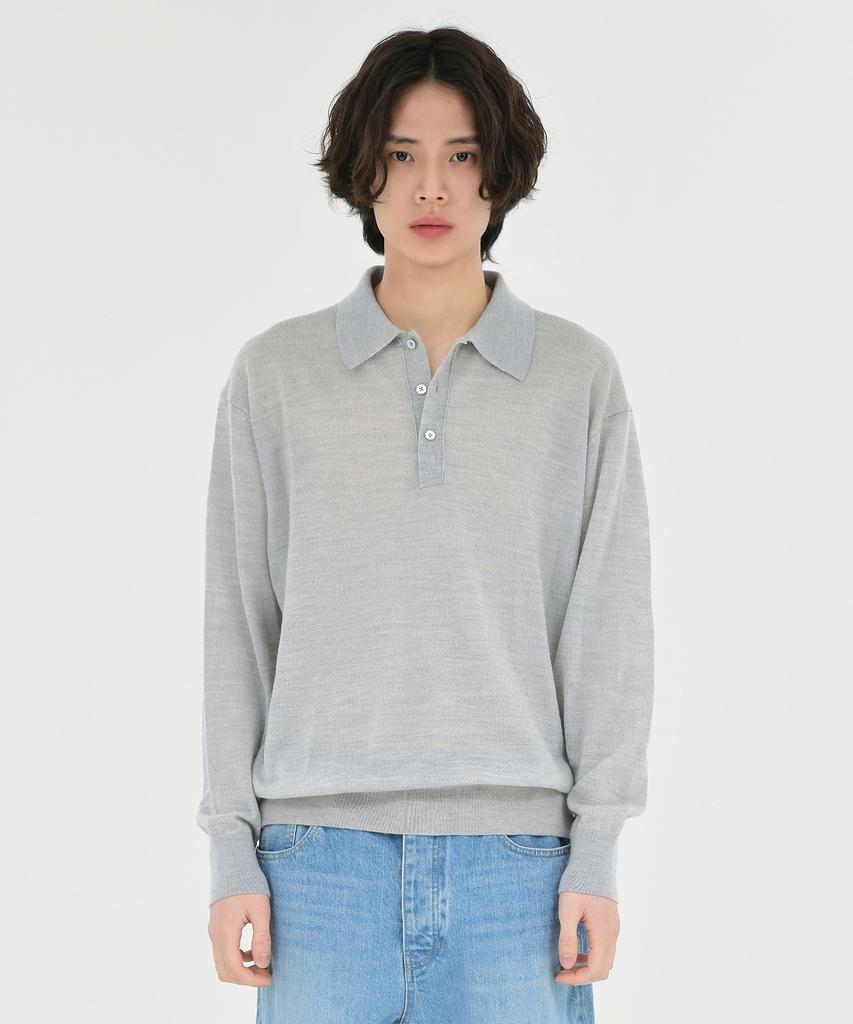 Beulaunyadeu Knit Pique Shirt, Light Gray