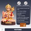 Murti de Hanuman Ji para Painel de Carro, Ídolo para Pooja em Casa com Hanuman Chalisa para Proteção contra Energia Negativa, Boa Sorte e Sucesso