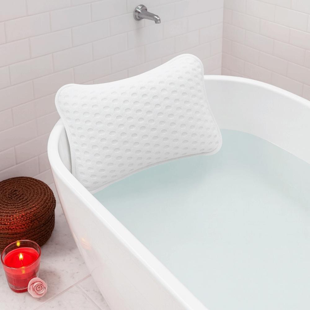 Comfortable Shower Headrest 2 Suction Cups Bathtub Cushion Practical Bathtub Pillow  Bathroom