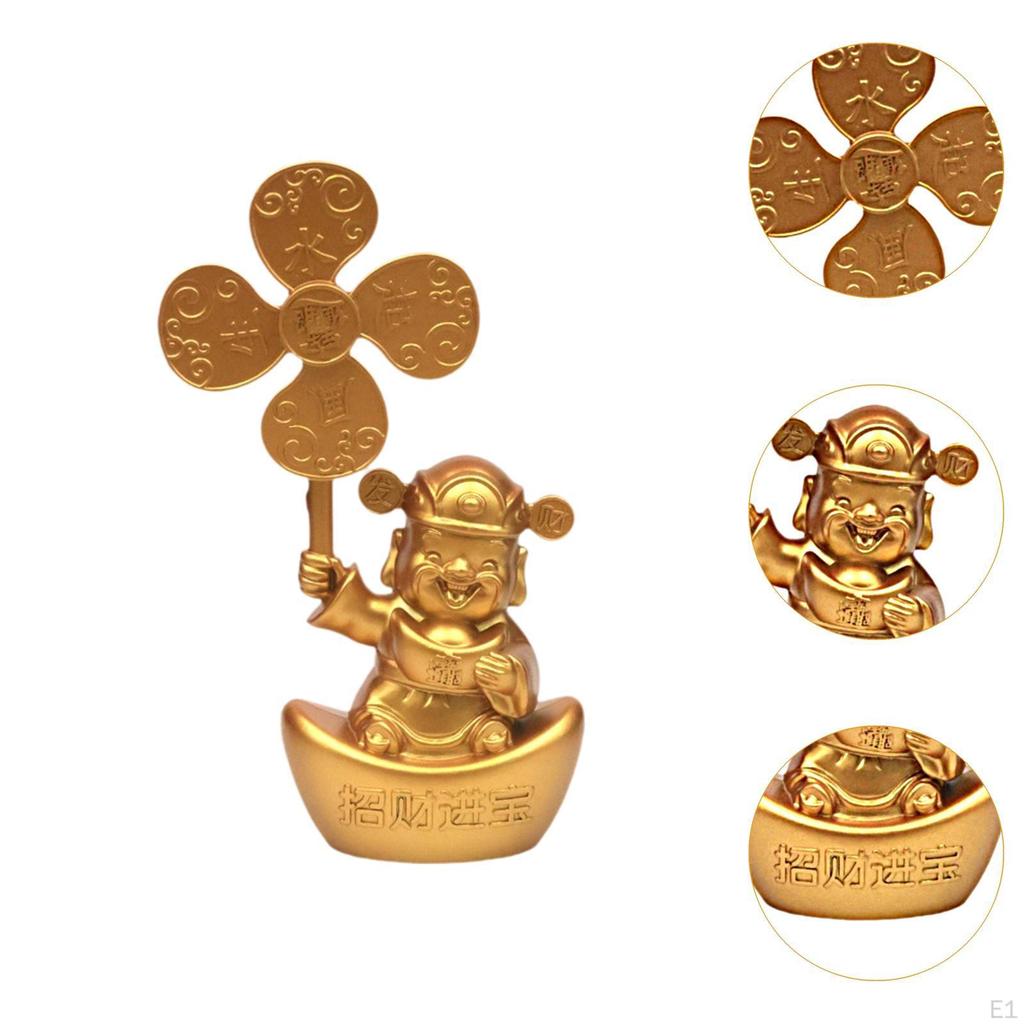 Statue Feng Shui Metal Artwork Rotary Windmill Figurine Table Centerpiece Sculpture Suitable for