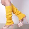 Winter Warm Knitted Leg Warmers Loose Style Lady Boot Knee Stockings Leggings Warm Boots Leg Punk Solid Black Cool Long Socks