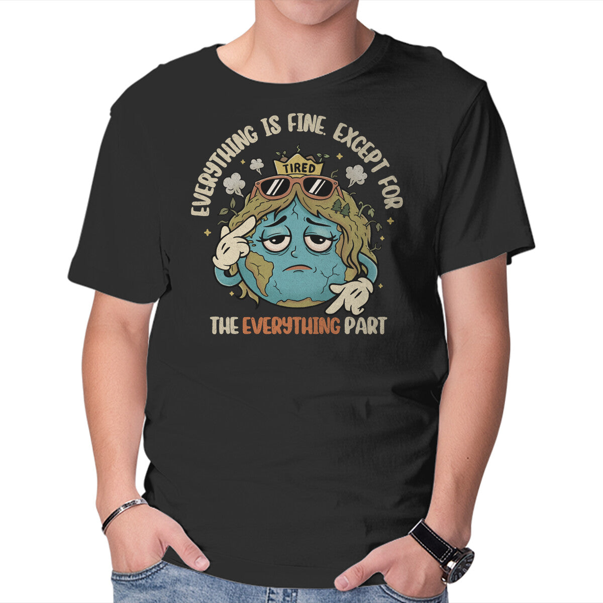 Unisex Crew Neck T-Shirt Except Everything Graphic Short Sleeve Casual Tee XXL
