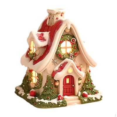 Christmas Cabin Incense Cone Burner Xmas Village Houses Holder Snowy Winter