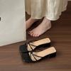 Fairy cool slippers female new summer thick heel thin belt temperament word with high heel sandals
