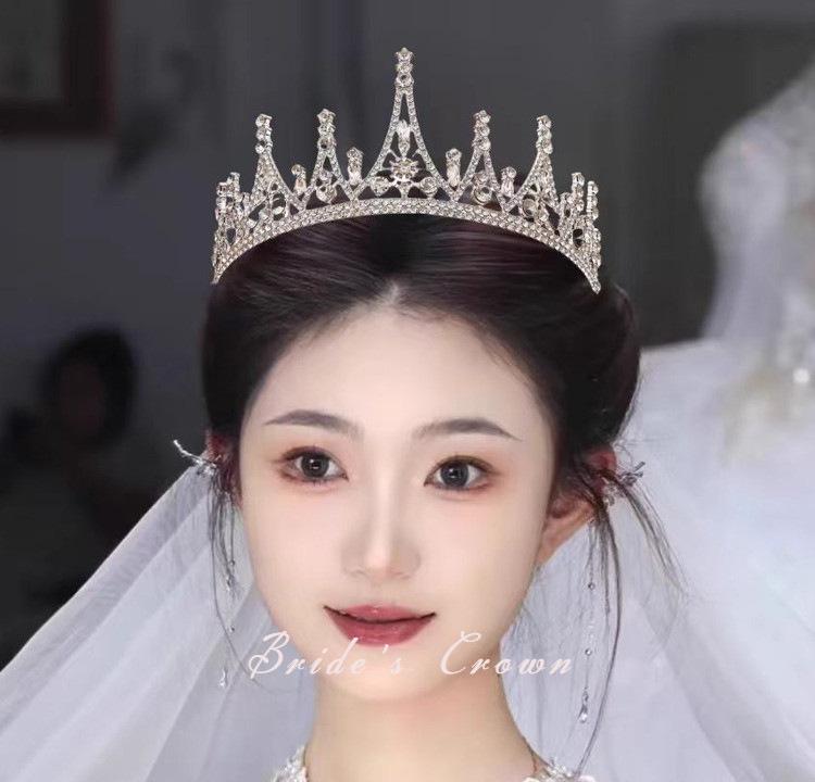 Korean Style Rhinestone Bridal Crown Headband for Weddings & Birthdays