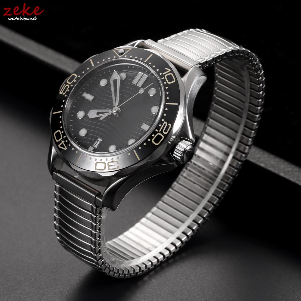 Edelstahl Elastisches Stretchband Metall Erweiterung Silber Uhrenarmband Herren Damen Verstellbares Armband 10-14mm 16-23mm