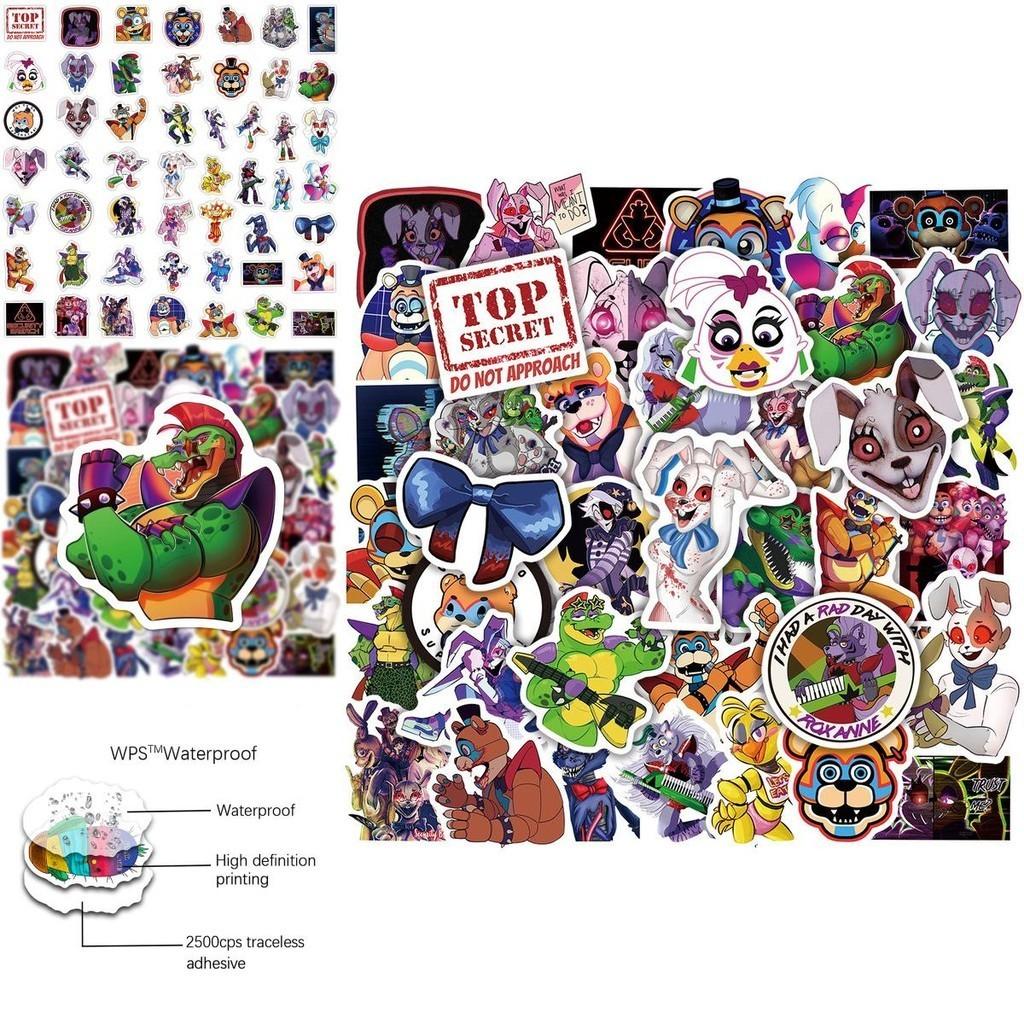 50pcs Fnaf Stickers Waterproof Adhesive Reusable Decor