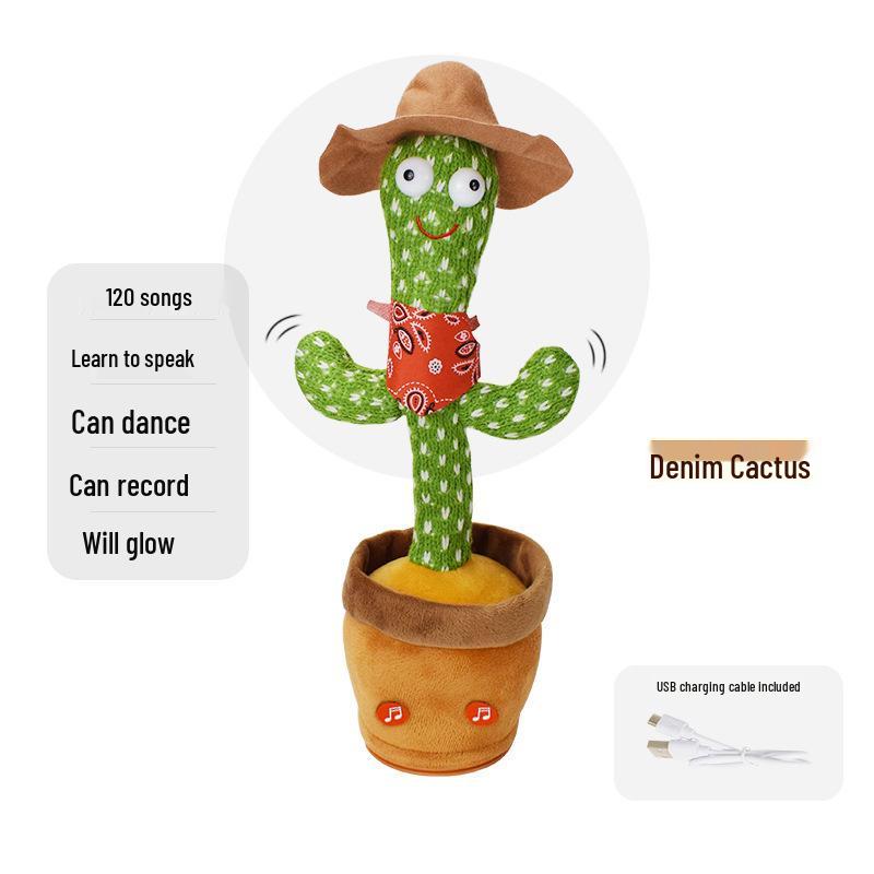 Dancing Cactus Toy: Talking & Recording Doll for Babies 0-1 Year Old