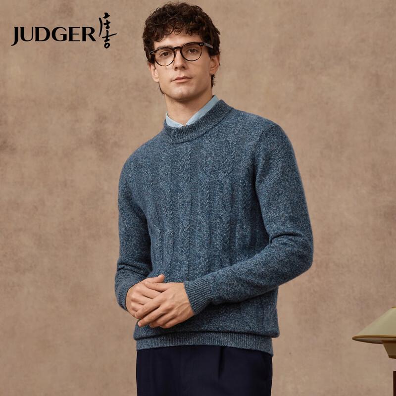 

Judger Men s Cable Knit 100% Wool Round Neck Sweater 2XL 185/100A