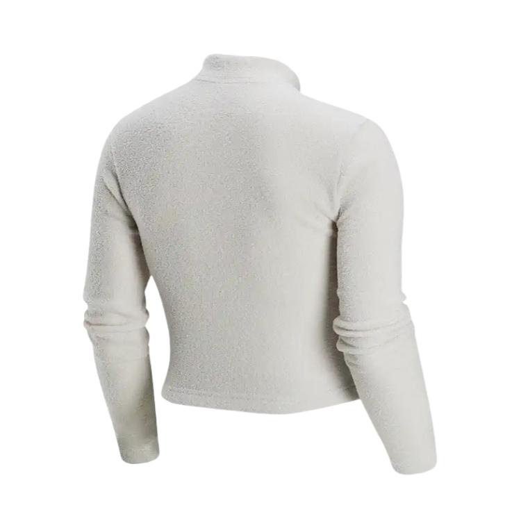 Nike Solid Color Slim Fit Stand Collar Pullover Fleece Long Sleeve Sweatshirt Women Sweatshirt White FV8029-104