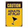 Adult Warning Aluminum Sign Vintage Party Bar Game Room Wall Decor Plaque