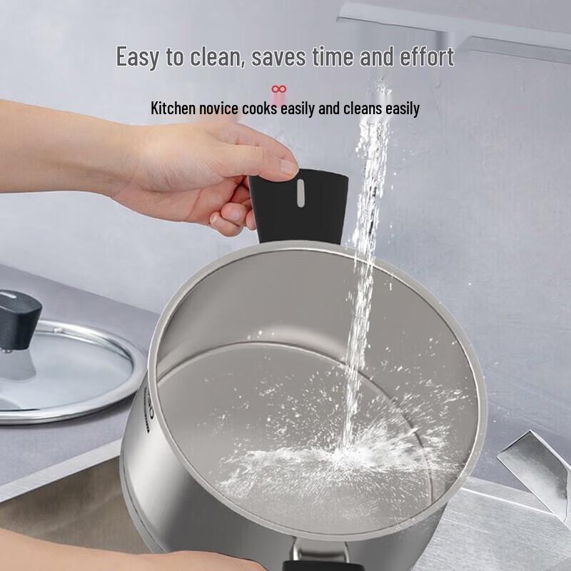 ASD 22cm 304 Stainless Steel Milk Steamer & Stew Pot