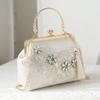 Pearl Embroidery Fashion Tote Bag Cheongsam Banquet Clutch Bag Chain Bag Embroidery Bead Bag Shoulder Bag Pearl Chain Bag