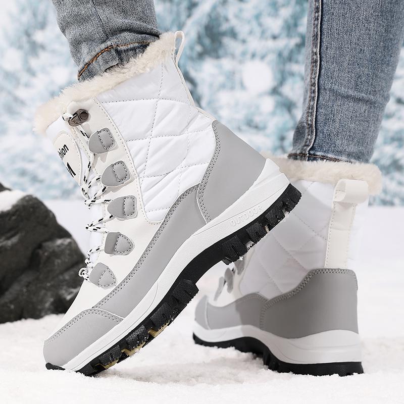 Women's Winter Ankle Boots Warm Non Slip Comfortable Lace Up Snow Boots Thick Plush Elegant Fashion Versatile Women's Long Boots