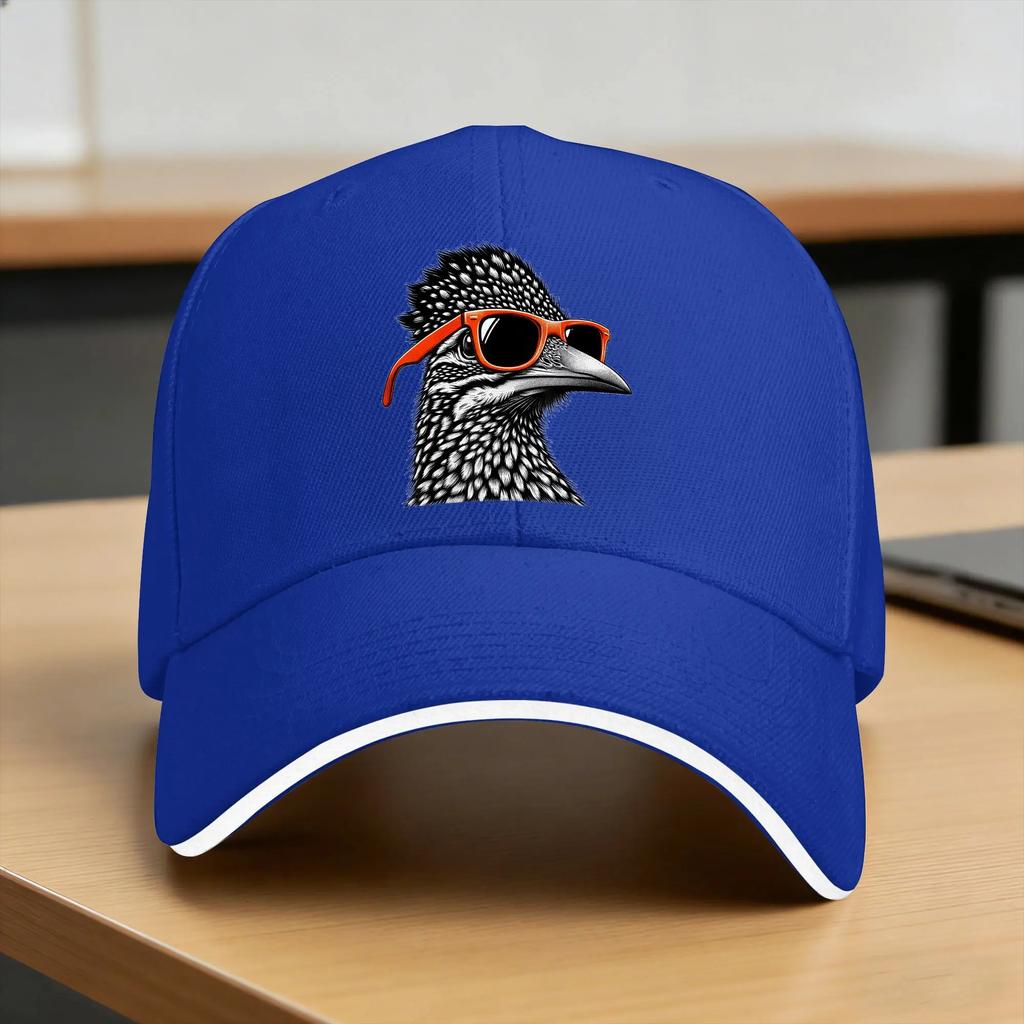 Summer Cool Roadrunner Bird Wearing Sunglasses Graphic Art Baseball Cap Outdoor Sports Street Style Custom Logo Sun Trucker Hat
