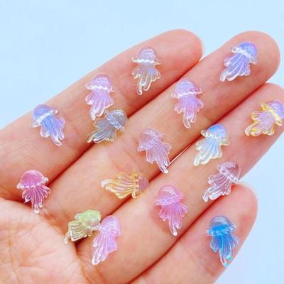 50 adet Mini Sevimli Karikatür Parlak Deniz Denizanası Reçine - DIY Manikür Süslemeleri için mükemmel!